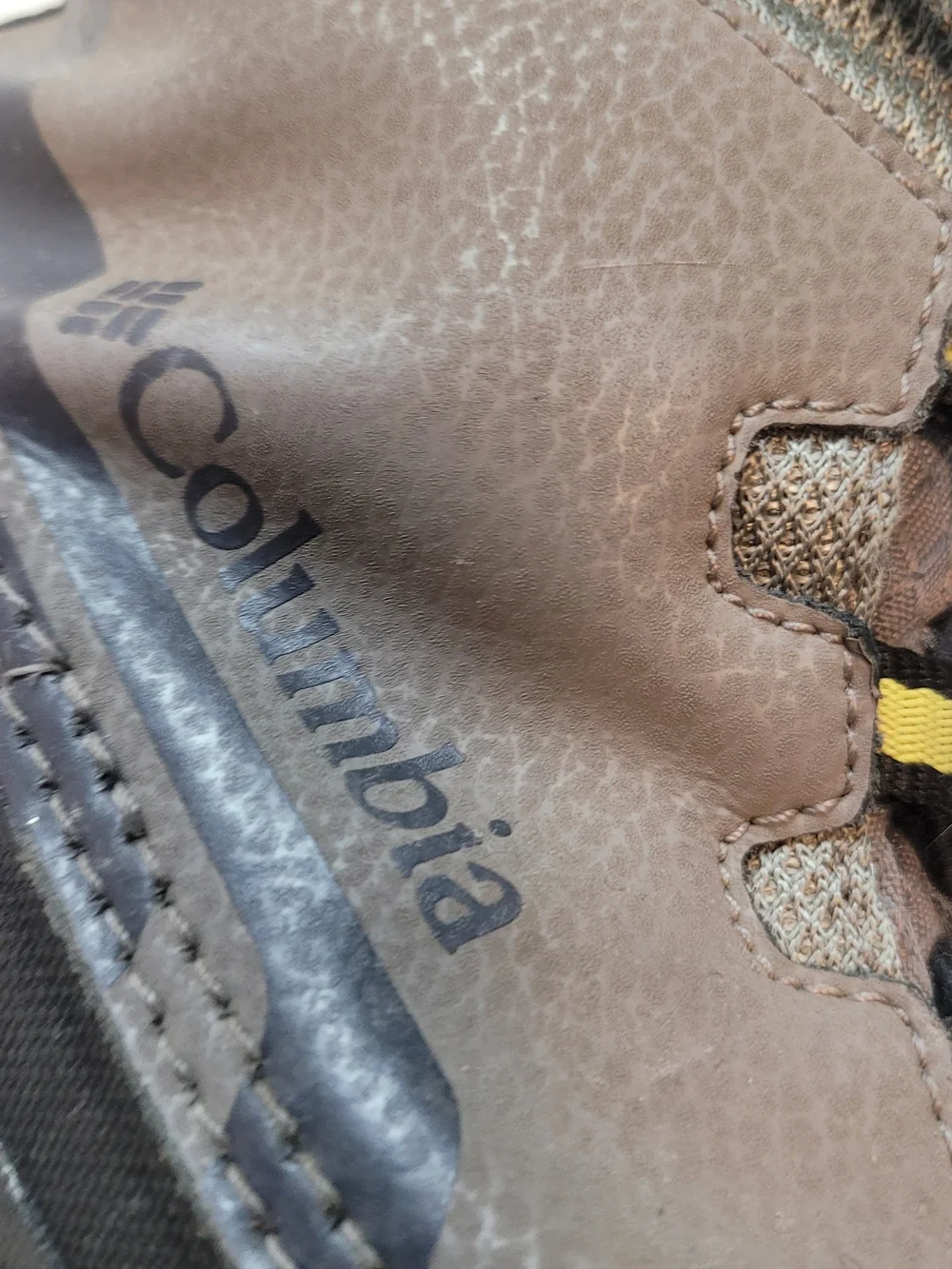 Columbia Gray and Black Waterproof Hiking Boots with Lime Accents